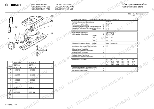 Взрыв-схема холодильника Bosch GSL2617 - Схема узла 02