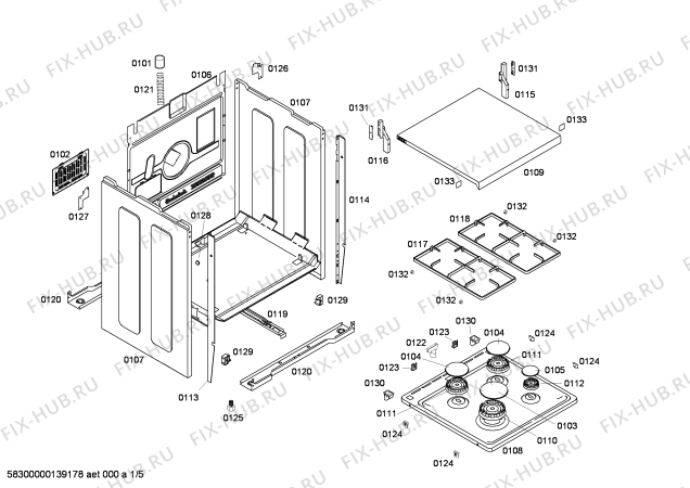 Схема №4 HSG202020F с изображением Кабель для плиты (духовки) Bosch 00498671