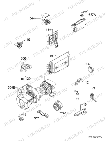 Схема №6 FSR93800P с изображением Блок управления для посудомойки Aeg 973911438331010