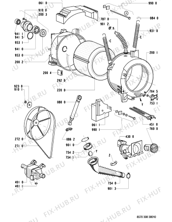 Схема №2 AWM 308 с изображением Клавиша для стиралки Whirlpool 481941258833