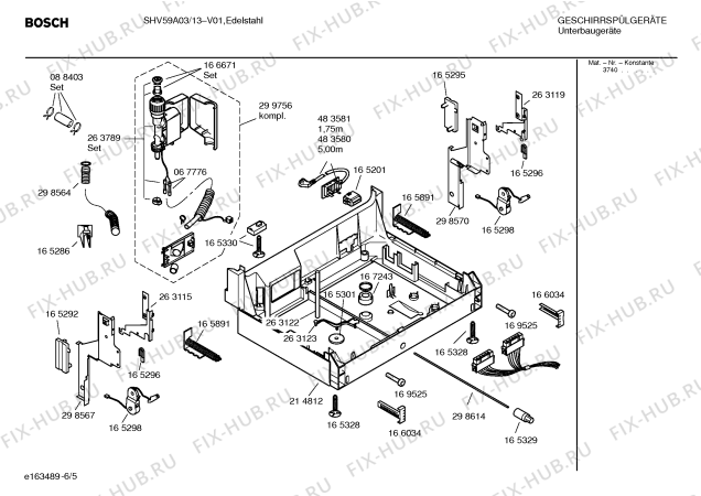 Взрыв-схема посудомоечной машины Bosch SHV59A03 - Схема узла 05