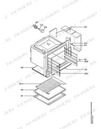 Взрыв-схема плиты (духовки) Electrolux EOB3630X EU R05 - Схема узла Oven
