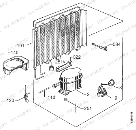 Взрыв-схема холодильника Arthurmartinelux AR6670I - Схема узла Cooling system 017