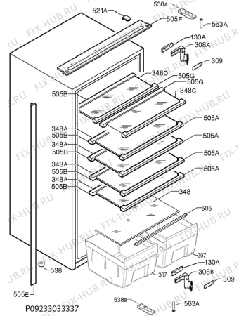 Схема №3 SKS71200F0 с изображением Блок управления для холодильника Aeg 973923791022037