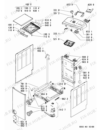 Схема №2 AWE 4616 с изображением Декоративная панель для стиралки Whirlpool 480110100074