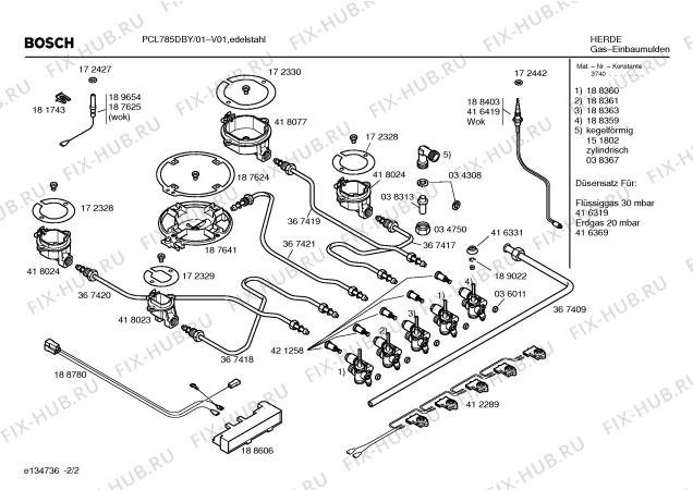 Взрыв-схема плиты (духовки) Bosch PCL785DBY Bosch - Схема узла 02