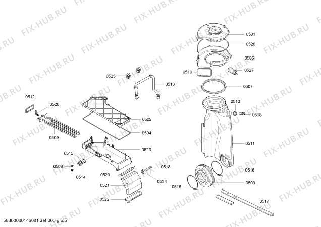 Взрыв-схема стиральной машины Bosch WKD24360EE, WKD2436 - Схема узла 05