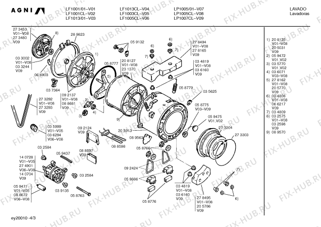 Схема №4 MILANCL с изображением Переключатель для стиралки Bosch 00035609