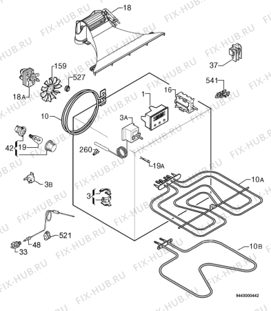 Взрыв-схема плиты (духовки) Ikea FOV9 301-562-12 - Схема узла Electrical equipment 268