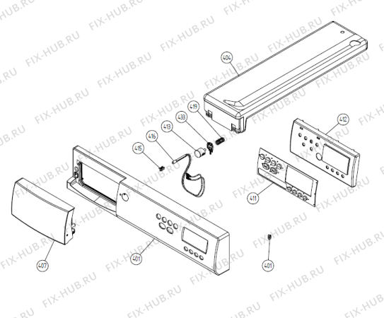 Схема №3 MDE 9901   -AES (900002627, TD44A) с изображением Декоративная панель для стиральной машины Gorenje 348841