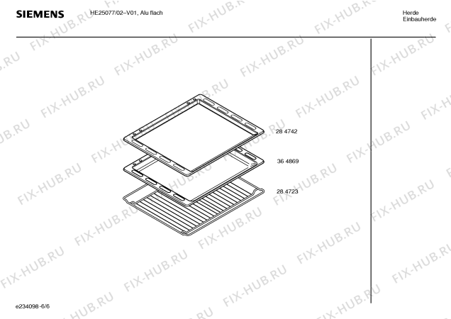 Схема №4 HE25077 с изображением Инструкция по эксплуатации для плиты (духовки) Siemens 00580758