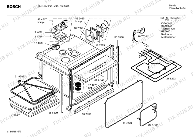 Схема №5 HBN4873 с изображением Панель управления для духового шкафа Bosch 00369726