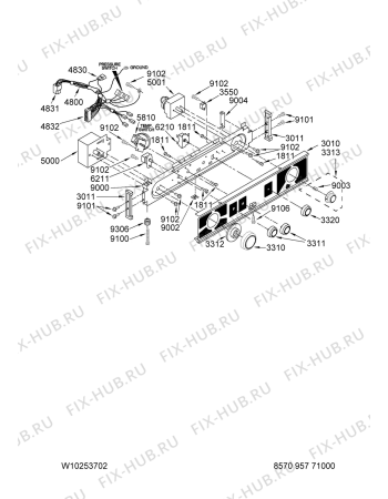 Схема №8 3LTE5243 AWM 911 с изображением Ножка для стиралки Whirlpool 481946248422
