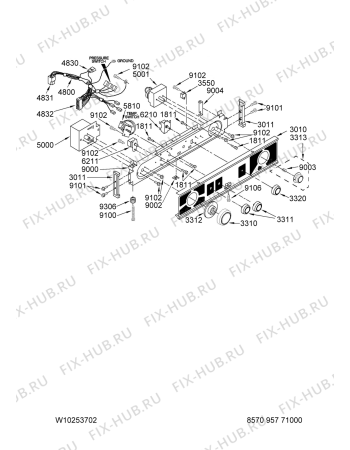 Схема №8 3LTE5243 AWM 911 с изображением Зажим для стиралки Whirlpool 481900352155