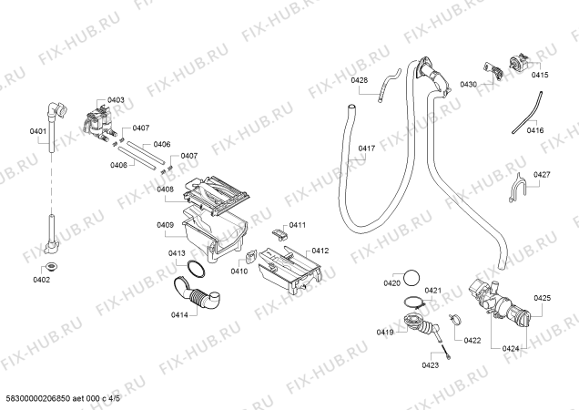 Взрыв-схема стиральной машины Bosch WAK2426SZA - Схема узла 04