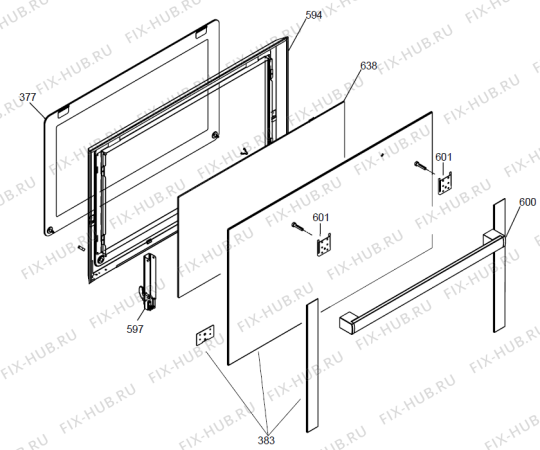 Взрыв-схема плиты (духовки) Gorenje BOW3300AX (336250, GAS) - Схема узла 04