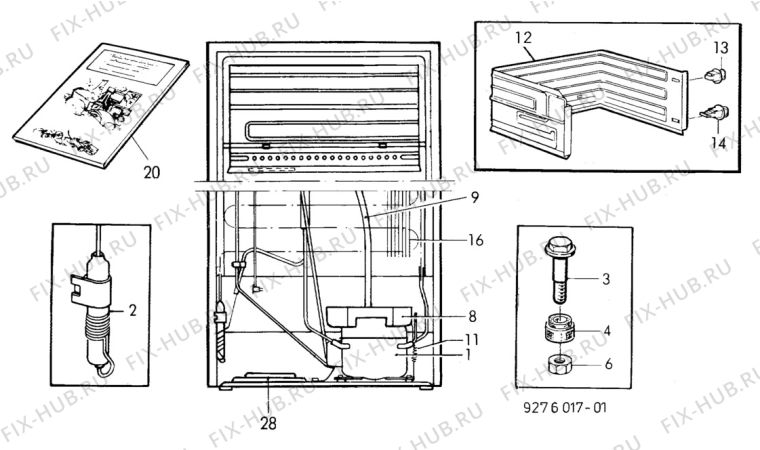 Взрыв-схема холодильника Electrolux RP1393A - Схема узла C10 Cold, users manual