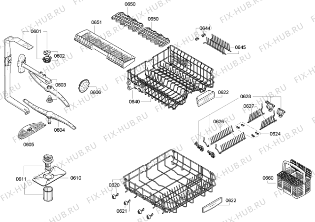 Схема №4 GV64331 (239383, SD6P1GN) с изображением Запчасть для посудомойки Gorenje 264154