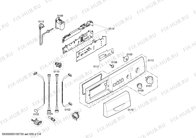 Схема №4 WFO2062PL Maxx WFO2062 с изображением Панель управления для стиралки Bosch 00442304