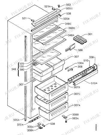 Взрыв-схема холодильника Zanussi ZI722/10DAC - Схема узла Housing 001