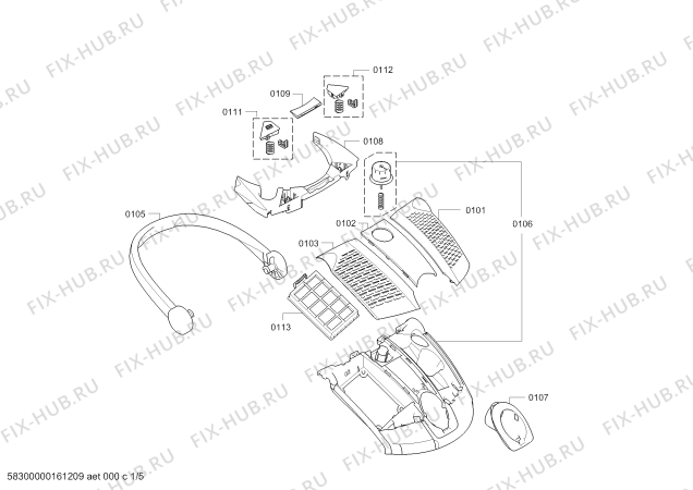 Схема №3 BGS62531 Roxx´x ProPower с изображением Крышка для мини-пылесоса Bosch 00709222