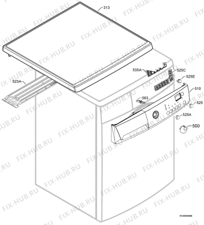 Взрыв-схема стиральной машины Zanussi ZWGH7105 - Схема узла Command panel 037