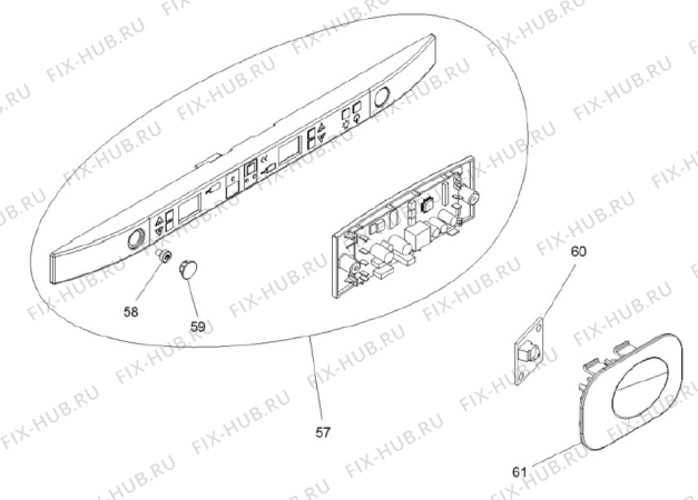 Схема №1 EK170012LI с изображением Блок управления для холодильной камеры Aeg 4055225090