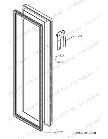 Взрыв-схема холодильника Zanussi ZFU422W - Схема узла Door 003