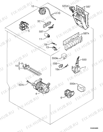 Взрыв-схема стиральной машины Electrolux EWF1087 - Схема узла Electrical equipment 268