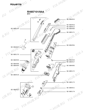 Схема №1 RH857101/9A4 с изображением Щёточка для мини-пылесоса Rowenta RS-RH5175