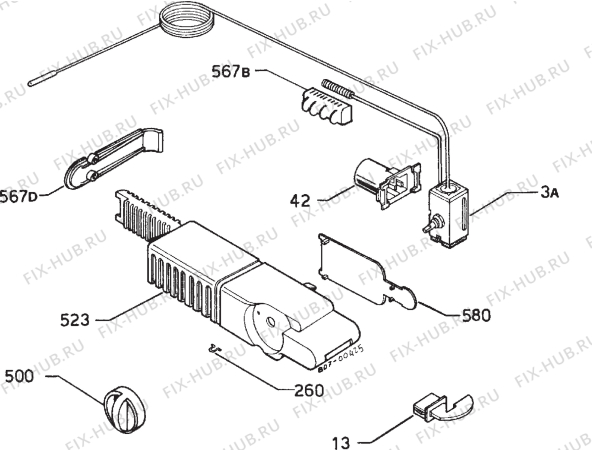 Взрыв-схема холодильника Zoppas P16/2A-1 - Схема узла Refrigerator electrical equipment