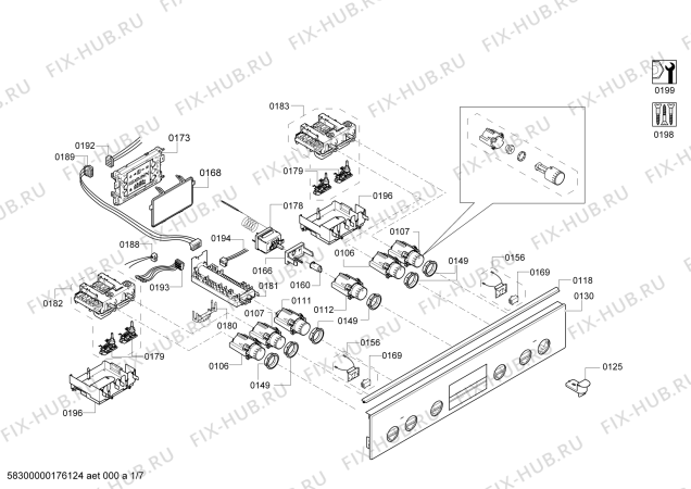 Схема №7 HCE764321U с изображением Кабель для духового шкафа Bosch 00624071