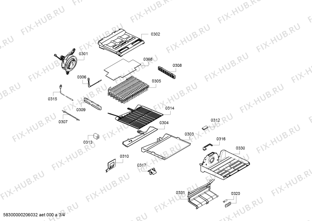 Взрыв-схема холодильника Siemens KG56NVI30N, SIEMENS - Схема узла 03