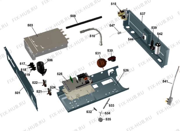 Взрыв-схема стиральной машины Gorenje W6221 UK   -White (900003262, WM44AUK) - Схема узла 05