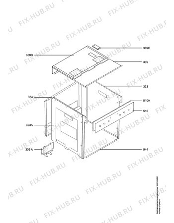 Взрыв-схема плиты (духовки) Aeg Electrolux B4401-5-B  EU     R0 - Схема узла Housing 001