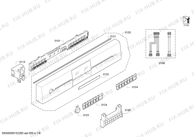 Схема №5 SN26M280FF с изображением Передняя панель для посудомойки Siemens 00669564