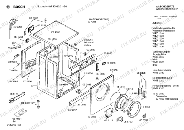 Взрыв-схема стиральной машины Bosch WFS5930 Exclusiv WFS5930 - Схема узла 02