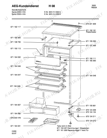Взрыв-схема холодильника Aeg S2332-4 KA - Схема узла Housing 001