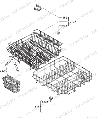 Взрыв-схема посудомоечной машины Rex IT54 - Схема узла Basket 160