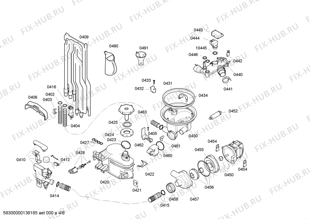 Схема №5 SRS43E22EU с изображением Инструкция по эксплуатации для электропосудомоечной машины Bosch 00536012