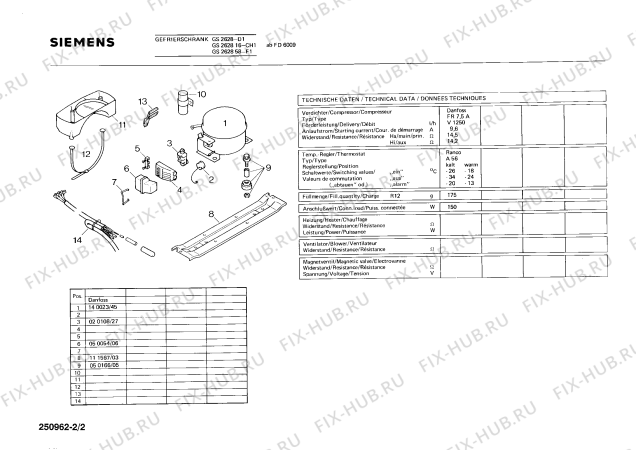 Взрыв-схема холодильника Siemens GS262858 - Схема узла 02