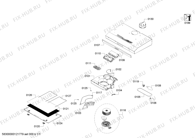 Схема №1 4BH701XP с изображением Адаптер для вытяжки Bosch 00422535