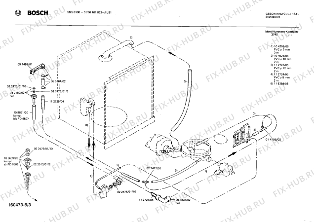 Взрыв-схема посудомоечной машины Bosch 0730101022 SMS6100 - Схема узла 03