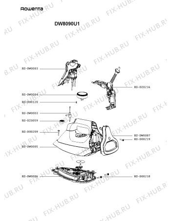 Схема №1 DW8090U1 с изображением Ручка для электроутюга Rowenta RS-DW0083