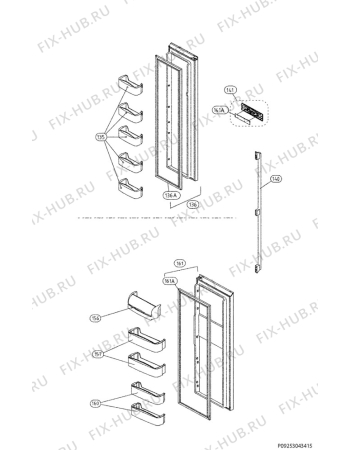 Взрыв-схема холодильника Electrolux ENL62610S - Схема узла Door