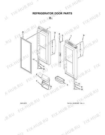 Схема №4 5VGF25SNEA с изображением Запчасть для холодильной камеры Whirlpool 482000090631