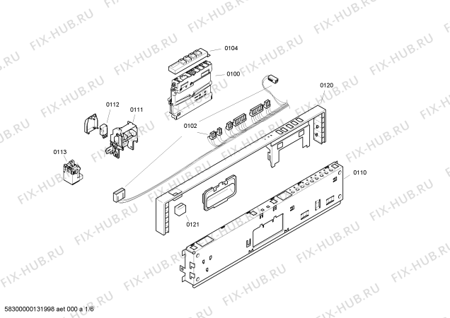 Схема №4 SL65E331EU с изображением Набор кнопок для посудомойки Bosch 00600475