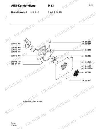 Взрыв-схема плиты (духовки) Aeg 5160E-M - Схема узла Section4