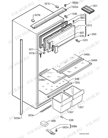 Взрыв-схема холодильника Aeg Electrolux SK71243-7I - Схема узла Housing 001