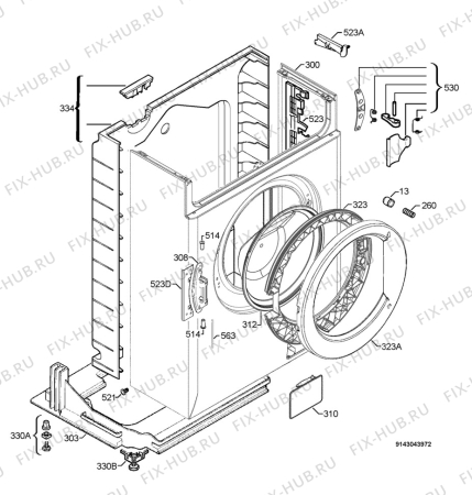 Взрыв-схема стиральной машины Zanussi ZWO585 - Схема узла Housing 001